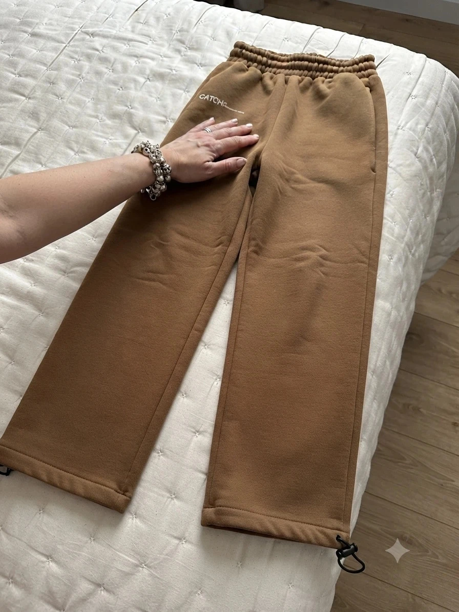 Pantalones de chándal anchos marrón chocolate
